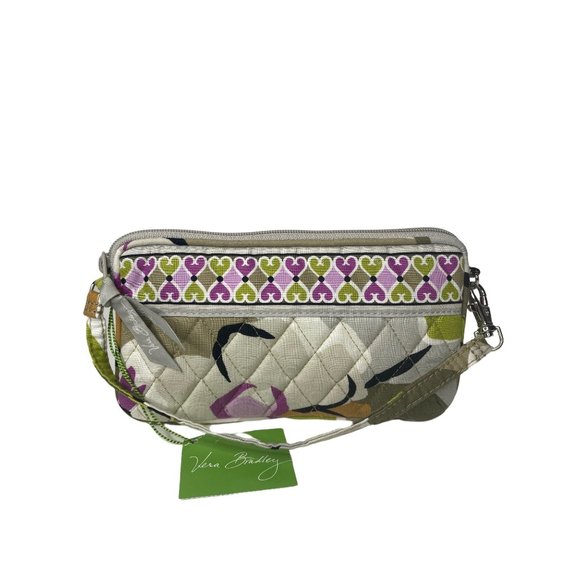 NWT Vera Bradley Portobello Road Purple Green and Gold Wristlet - Picture 1 of 11
